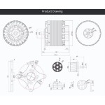 Motor de Dron de ala fija, AT1050, KV90, OEM, ODM, fábrica, multi-rotor, levantamiento pesado, 24S, 2 uds.